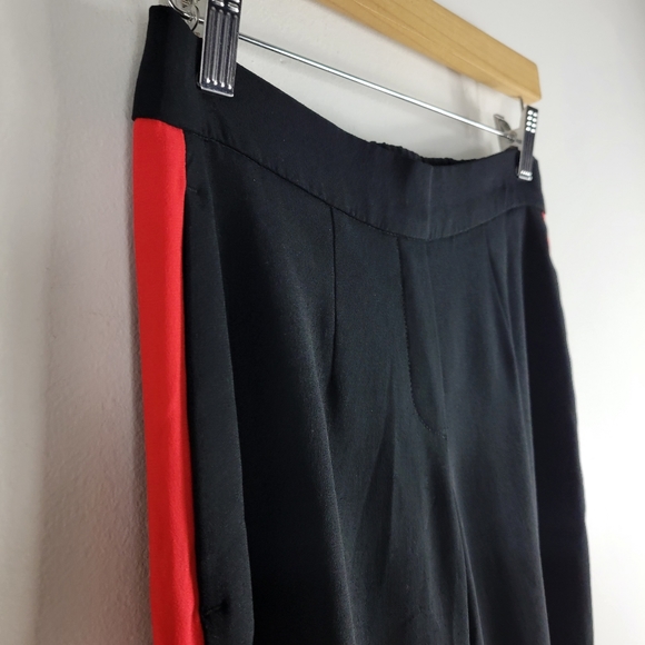 Babaton High Waist Pull On Racer Side Stripe Slim Straight Crop Ankle Pants - Picture 3 of 10